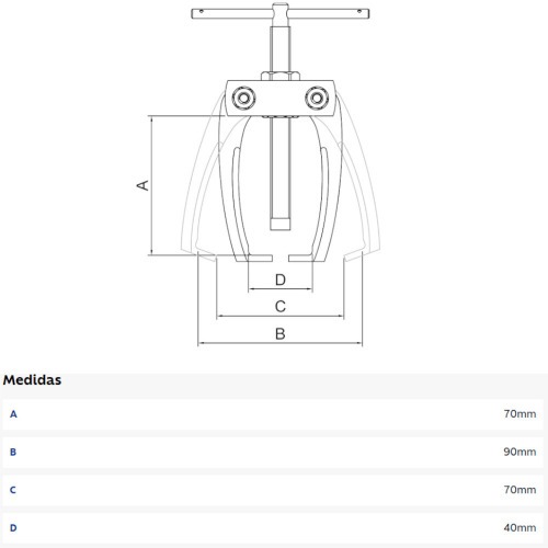 Minissacador de polias 2 garras 2.3/4