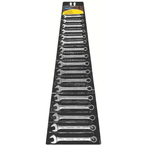 Jogo de chave combinada 6 a 22 mm em aço especial com 17 peças