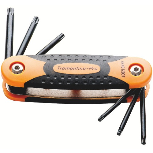 Jogo de chave hexalobular com armao ao cromo vandio com 7 peas