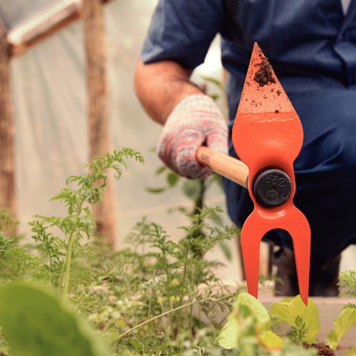 Sacho coração duas pontas com cabo de madeira 60 cm Sacho coração duas pontas com cabo de madeira 60 cm