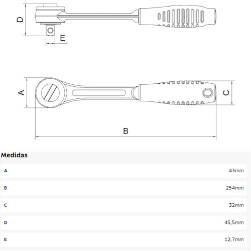 Chave catraca encaixe 1/2