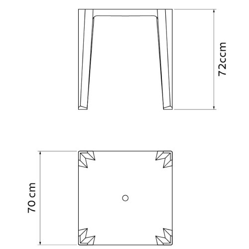 Mesa em polipropileno branco - Tambaú Mesa em polipropileno branco - Tambaú