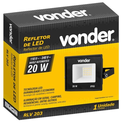 Refletor LED 20W 1.400 l�mens 6500K luz branca  110V/220V