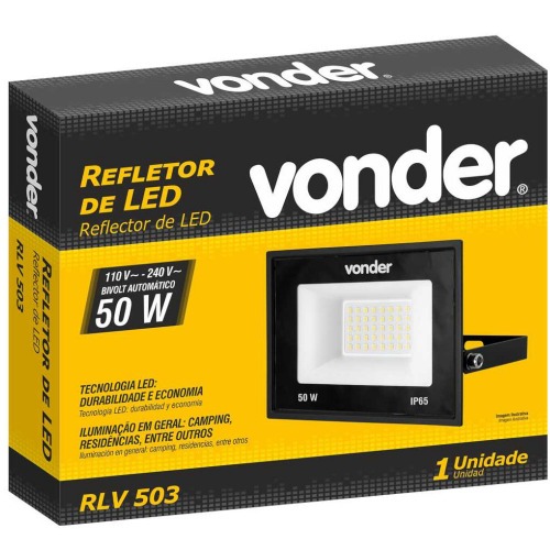 Refletor LED 50W 3.500 lmens 6500K luz branca  110V/220V