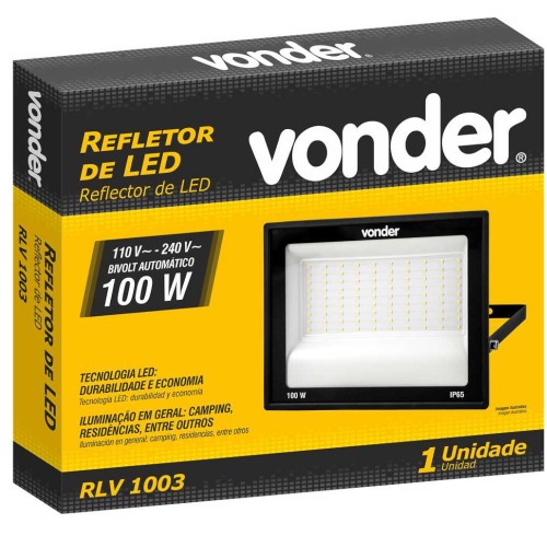 Refletor LED 100W 7.000 lmens 6500K luz branca  110V/220V