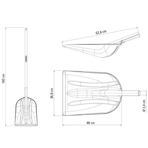 P em plstico com cabo de madeira 120 cm