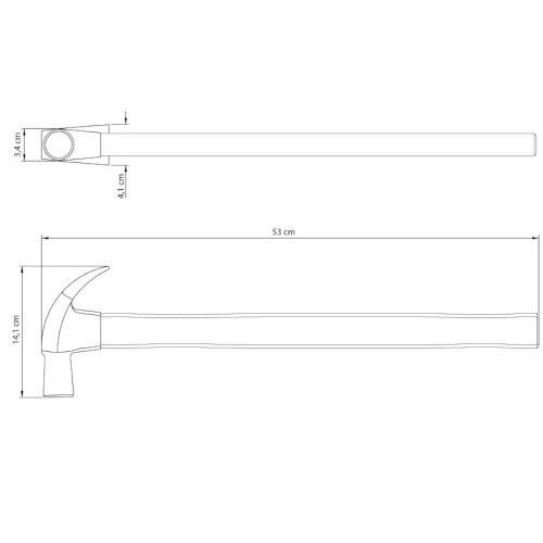 Martelo de unha 34 mm cabo compensado naval longo - Master Martelo de unha 34 mm cabo compensado naval longo - Master