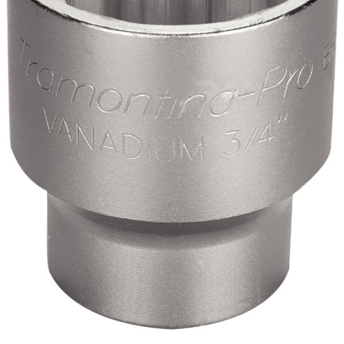 Soquete estriado em aço CRV 50 mm encaixe 3/4 Soquete estriado em aço CRV 50 mm encaixe 3/4