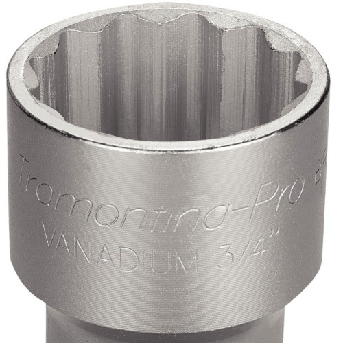 Soquete estriado em aço CRV 50 mm encaixe 3/4 Soquete estriado em aço CRV 50 mm encaixe 3/4