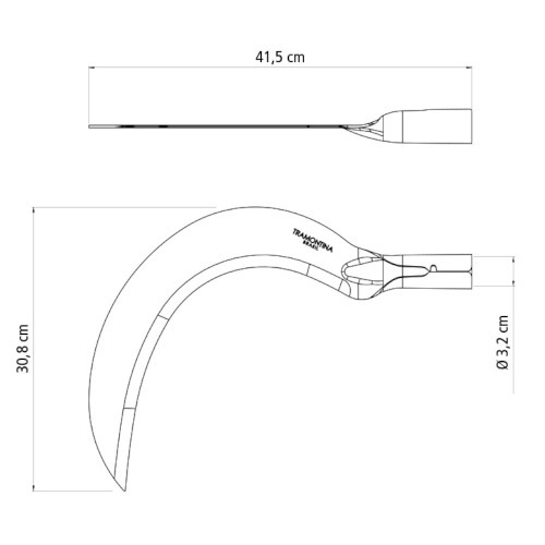 Foice aberta com olho de 35 mm sem cabo