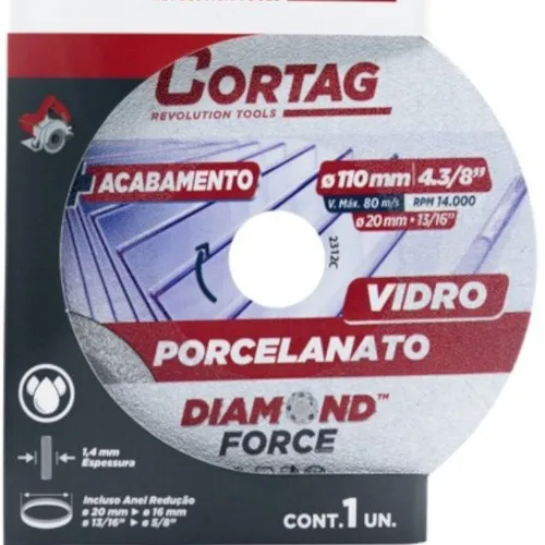 Disco diamantado para porcelanto e vidro 110mm - 62794 