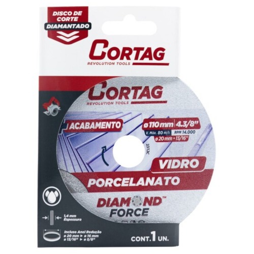 Disco diamantado para porcelanto e vidro 110mm - 62796