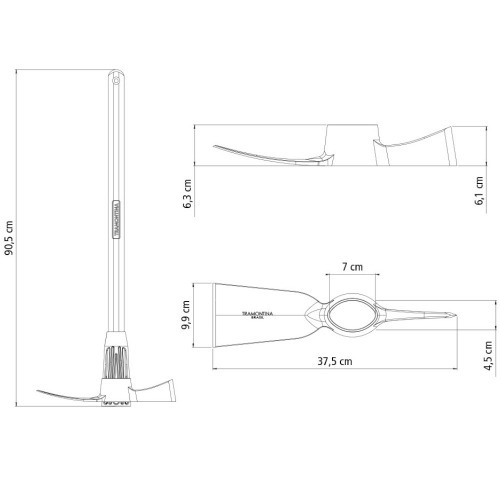 Picareta em ao tamanho 4 com cabo de madeira 90 cm - Chibanca