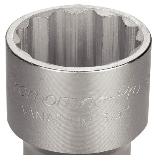 Soquete estriado em ao cromo vandio 46 mm encaixe 3/4