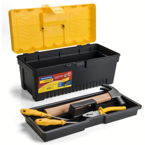 Caixa plástica para ferramentas com bandeja 17 Caixa plástica para ferramentas com bandeja 17