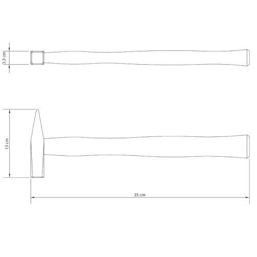 Martelo pena 800 g com cabo em madeira envernizada - Basic