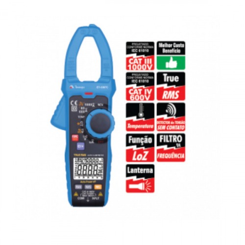 Alicate amperímetro digital 1000 amperes - ET-3367C Alicate amperímetro digital 1000 amperes - ET-3367C