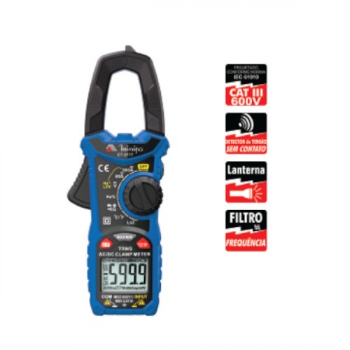 Alicate amperímetro digital True Rms CATIII 600V - ET-3177 Alicate amperímetro digital True Rms CATIII 600V - ET-3177