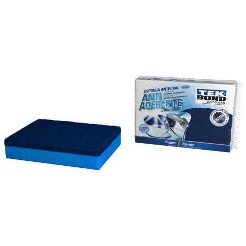 Esponja multiuso antiaderente dupla face azul 3 peças Esponja multiuso antiaderente dupla face azul 3 peças