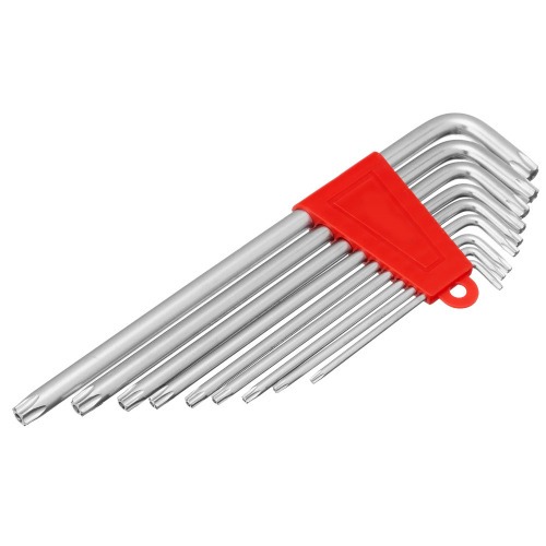 Jogo de chave hexalobular longa T10 a T50 com 9 peas	