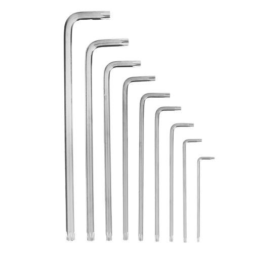 Jogo de chave hexalobular longa T10 a T50 com 9 peas	