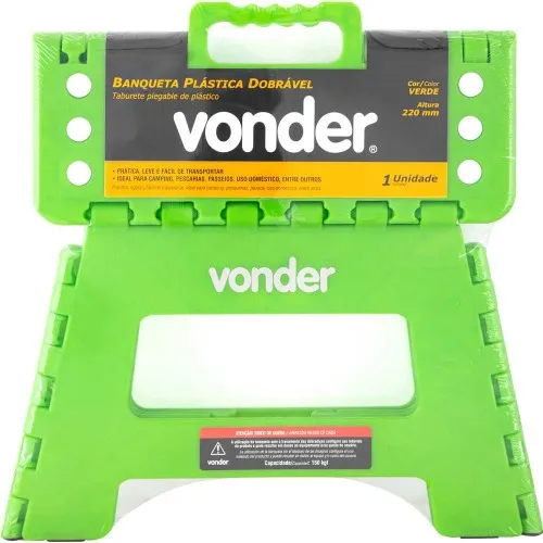 Banqueta plástica dobrável verde 220 mm