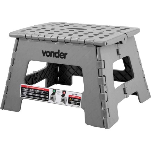 Banqueta plástica dobrável cinza 220 mm Banqueta plástica dobrável cinza 220 mm