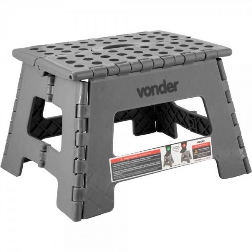 Banqueta plástica dobrável cinza 220 mm Banqueta plástica dobrável cinza 220 mm