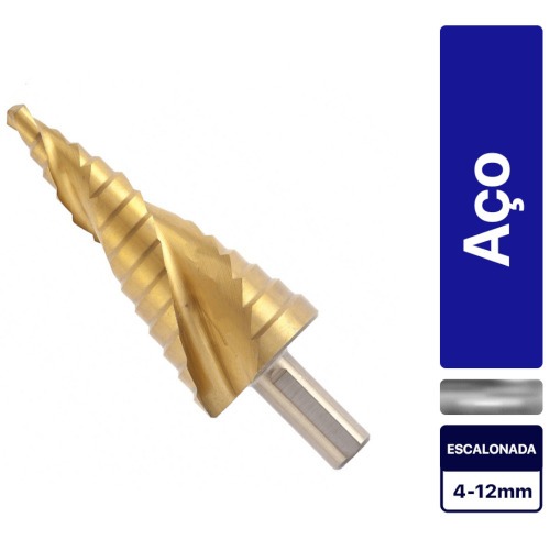 Broca escalonada aço rápido 4 a 12 mm - 723539 Broca escalonada aço rápido 4 a 12 mm - 723539