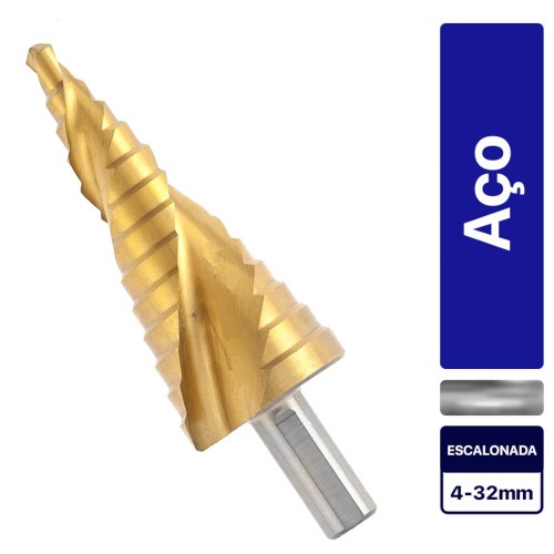 Broca escalonada aço rápido 4 a 32 mm - 723599 Broca escalonada aço rápido 4 a 32 mm - 723599