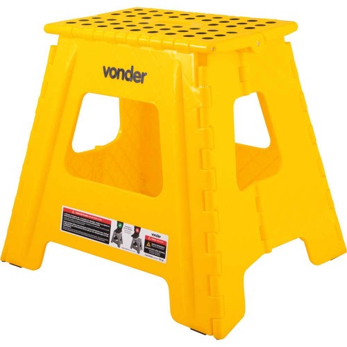 Banqueta plástica dobrável amarela 360 mm Banqueta plástica dobrável amarela 360 mm