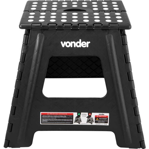 Banqueta plástica dobrável preta 360 mm Banqueta plástica dobrável preta 360 mm