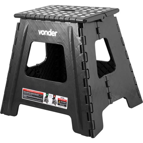 Banqueta plástica dobrável preta 360 mm Banqueta plástica dobrável preta 360 mm