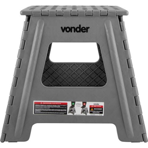 Banqueta plástica dobrável cinza 360 mm Banqueta plástica dobrável cinza 360 mm