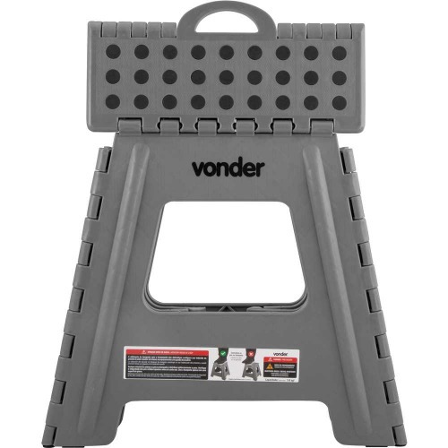 Banqueta plástica dobrável cinza 360 mm Banqueta plástica dobrável cinza 360 mm