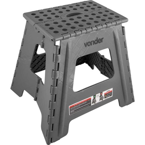 Banqueta plástica dobrável cinza 360 mm Banqueta plástica dobrável cinza 360 mm