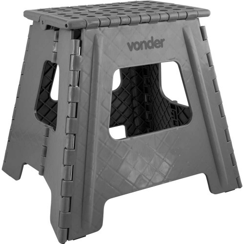 Banqueta plástica dobrável cinza 360 mm Banqueta plástica dobrável cinza 360 mm