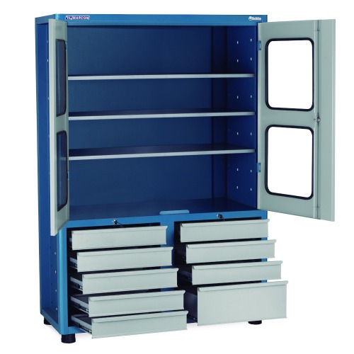 Armrio para ferramentas com 3 prateleiras e portas de vidro - AM-70 