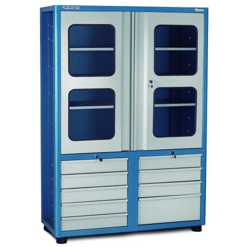 Armrio para ferramentas com 3 prateleiras e portas de vidro - AM-70 