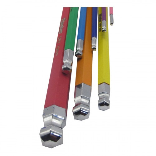 Jogo de chave allen abaulada longa 1,5 a 10 mm 9 pe�as Colors - 08045