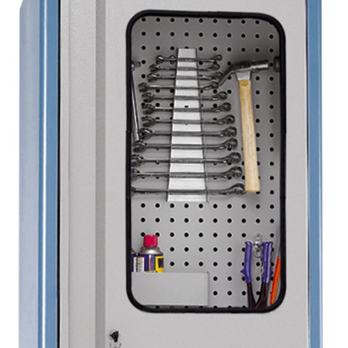 Armrio com 5 gavetas chapa perfurada e porta em vidro - AM-41