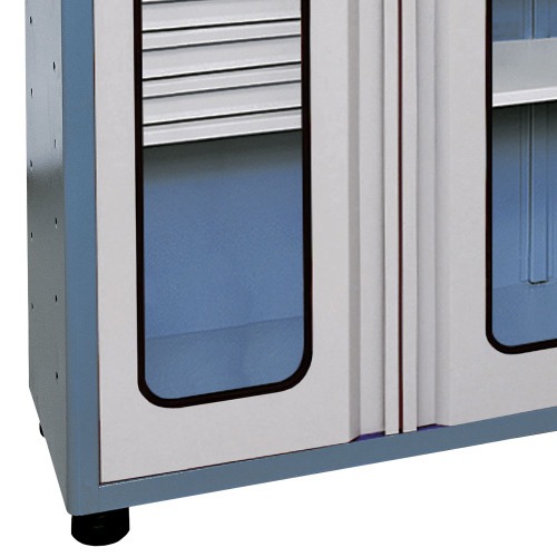 Armário compacto com 2 prateleiras reguláveis e 3 gavetas porta de vidro Armário compacto com 2 prateleiras reguláveis e 3 gavetas porta de vidro