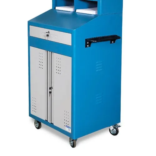 Rack móvel fechado com gaveta porta-teclado e 2 portas - CR-89