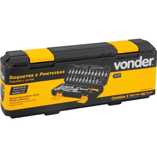 Jogo de soquete sextavado e ponteira 4 mm a 14 mm encaixe 1/4