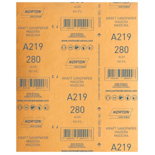 Folha de lixa para laca e verniz 225 x 275 mm - A219 Folha de lixa para laca e verniz 225 x 275 mm - A219