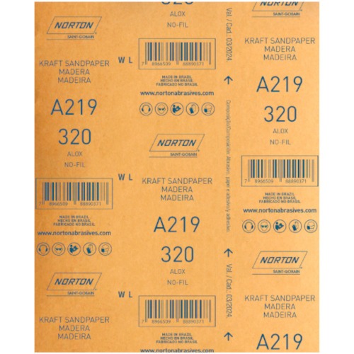 Folha de lixa para laca e verniz 225 x 275 mm - A219
