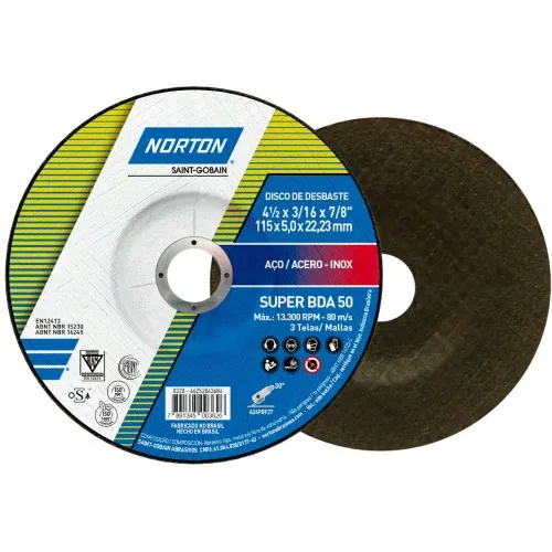 Disco de desbaste para metal 4.1/2 x 3/16 x 7/8