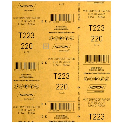 Folha de lixa D'água 225 x 275 mm - T223 Folha de lixa D'água 225 x 275 mm - T223