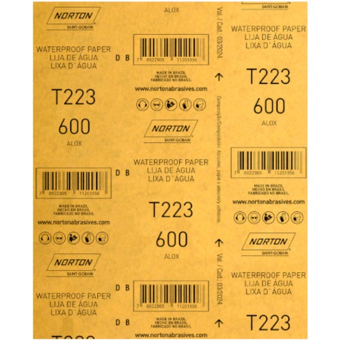 Folha de lixa D'gua 225 x 275 mm - T223