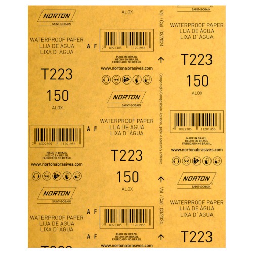 Folha de lixa D'água 225 x 275 mm - T223 Folha de lixa D'água 225 x 275 mm - T223